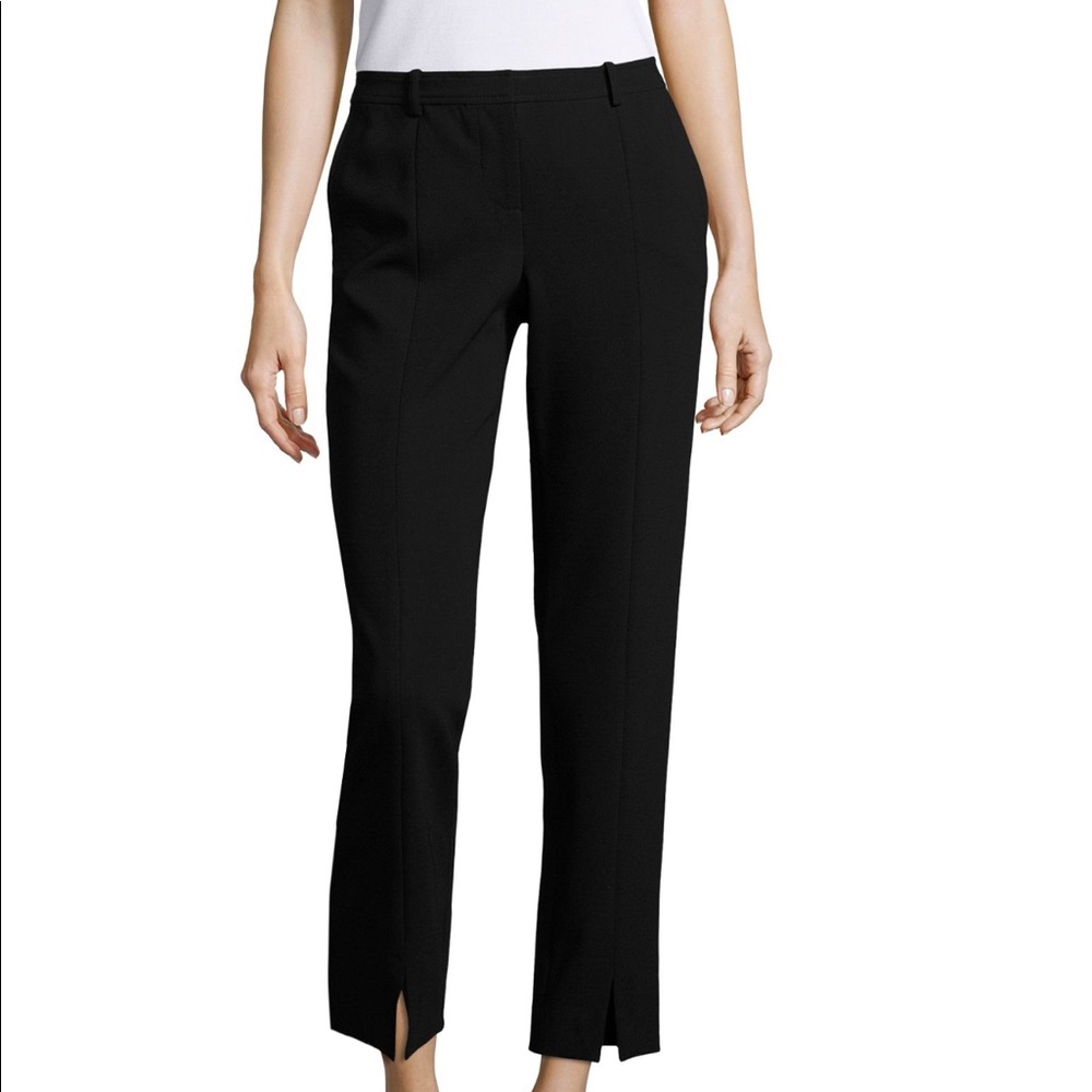 St. John Caviar Slit Front Black Capri Pants